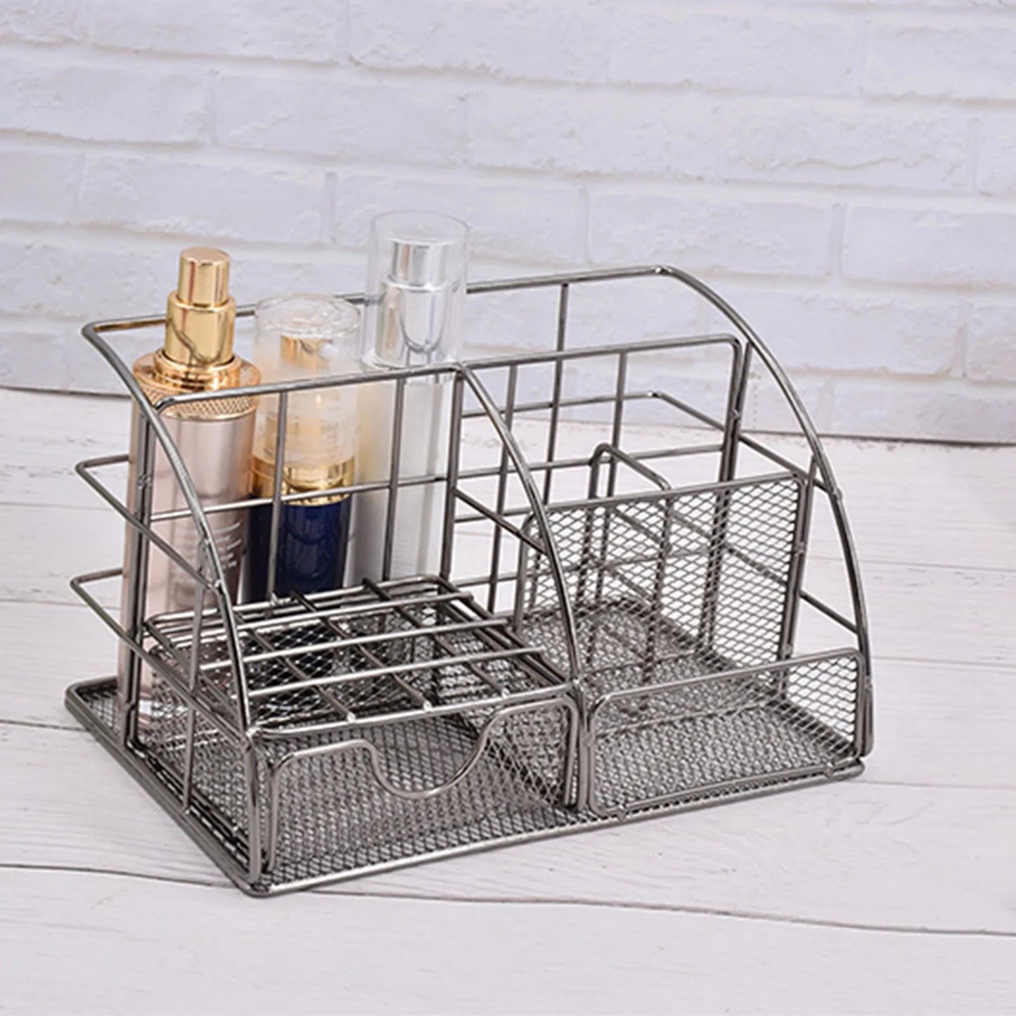 Rose Gold Mesh Desk Organizer