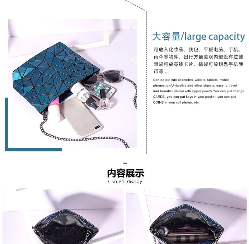 Geometric Chain Crossbody Shoulder Bag
