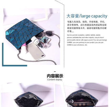 Geometric Chain Crossbody Shoulder Bag