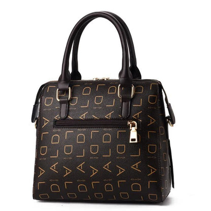 Large PU Leather Monogram Tote Handbag