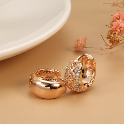 Kinel 585 Rose Gold Natural Zircon Earrings