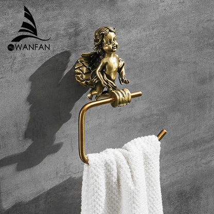 Bronze Classic Angel Towel Ring