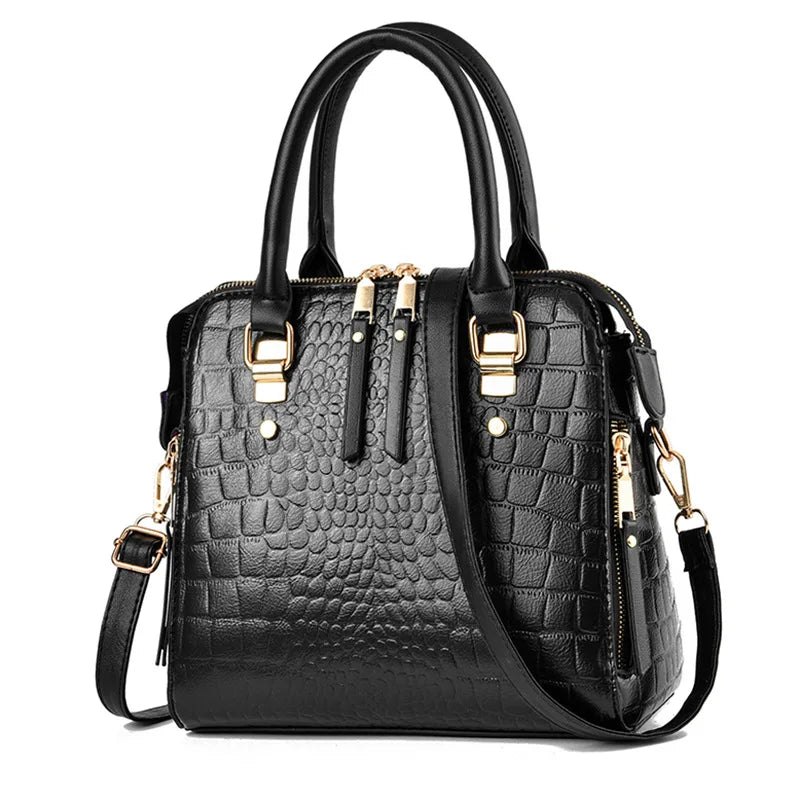 Crocodile Embossed PU Leather Tote Bag