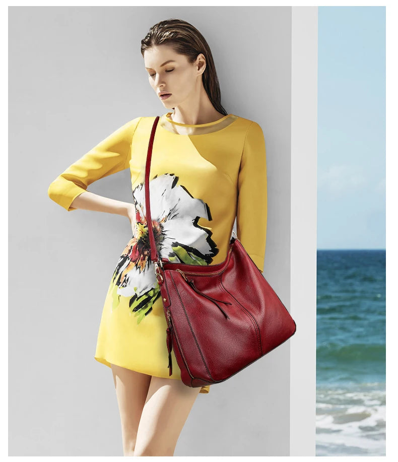 Women’s Vintage PU Leather Shoulder Tote & Crossbody Bag