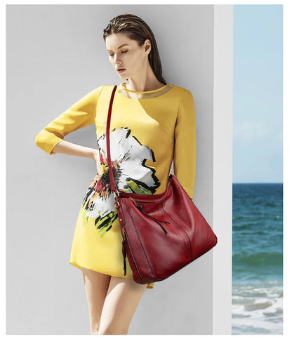 Women’s Vintage PU Leather Shoulder Tote & Crossbody Bag