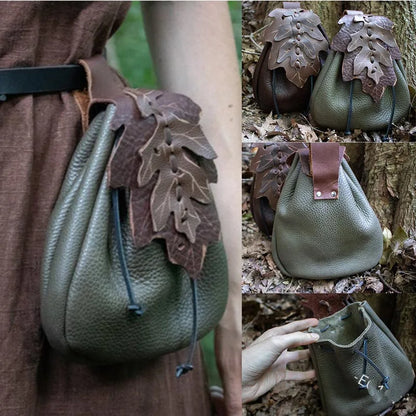 Medieval Leaf Belt Waist Pouch