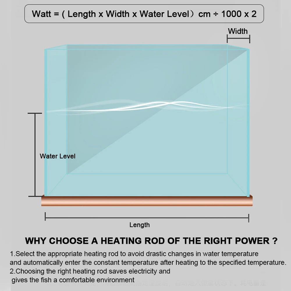 Adjustable Aquarium Heater Rod with Thermostat