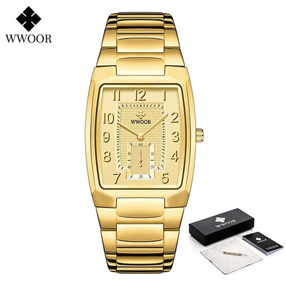 WWOOR 2023 New Square Watch Men with Automatic Week Date