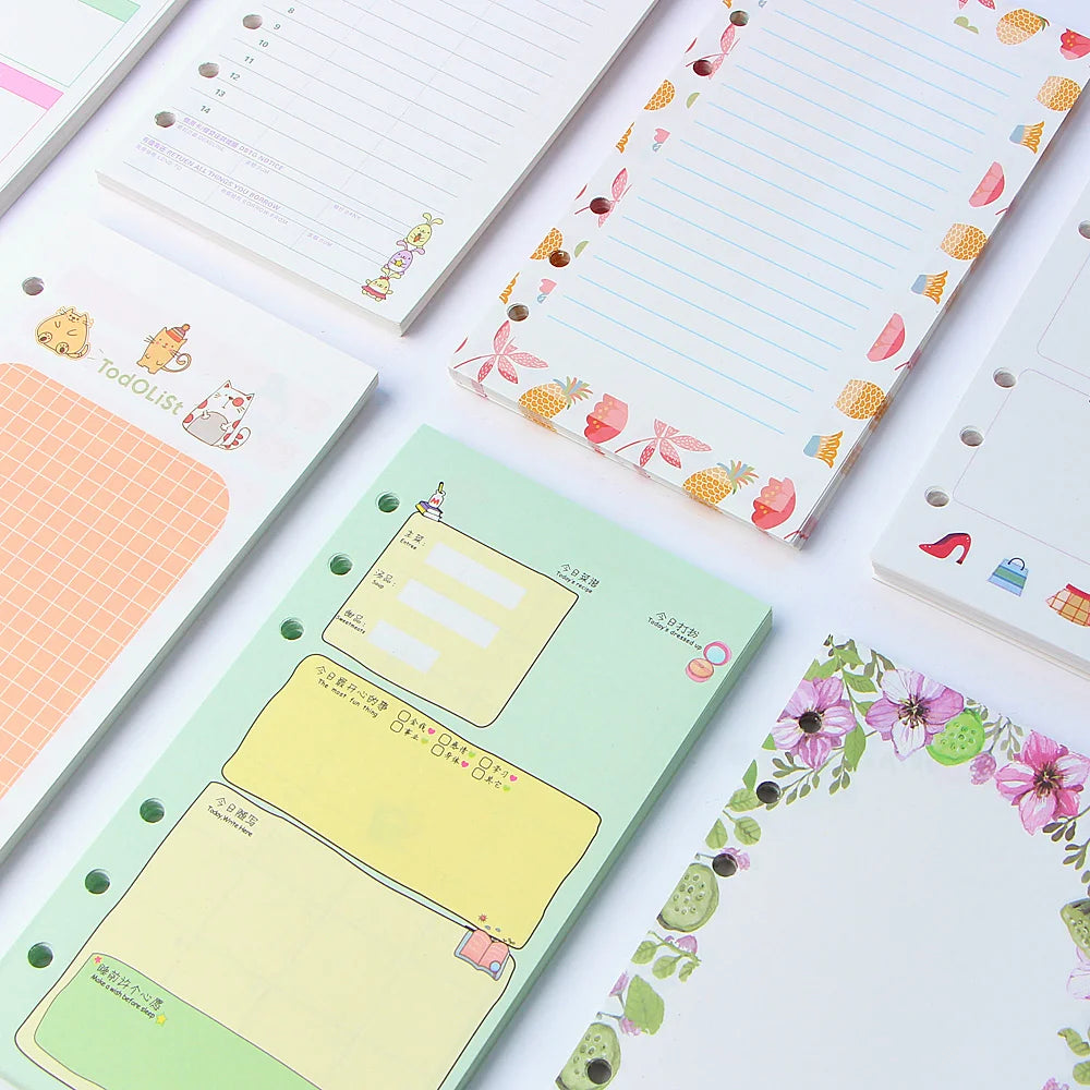 A5 A6 6Holes Notebook Filler Papers