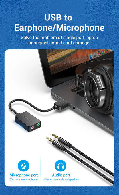 USB External Sound Card Adapter