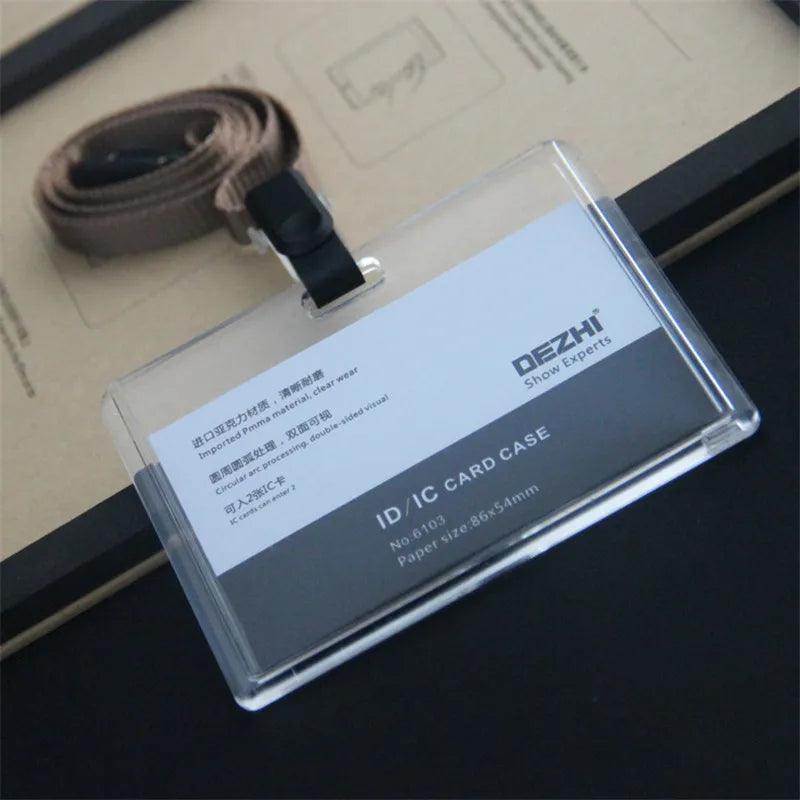 Retractable ID Badge Holder with Card Sleeve