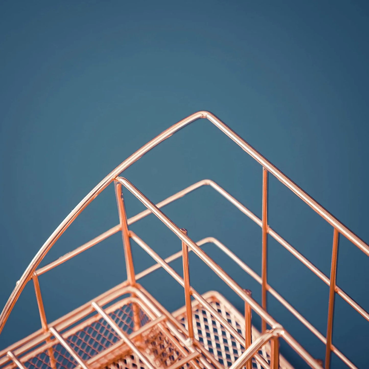 Rose Gold Mesh Desk Organizer