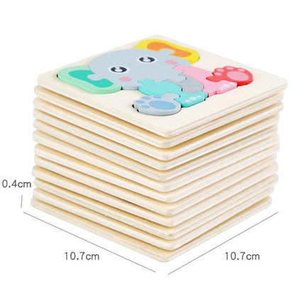 Kids Wooden 3D Animal Puzzle – Early Learning Jigsaw