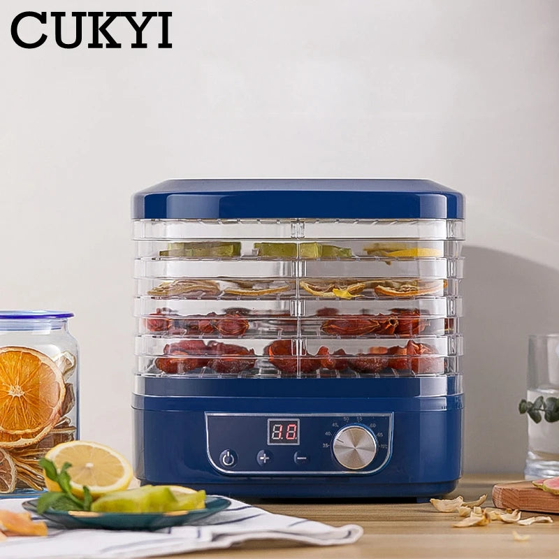 CUKYI 5 Trays Electric Food Dryer Automatic Dehydrator 220V