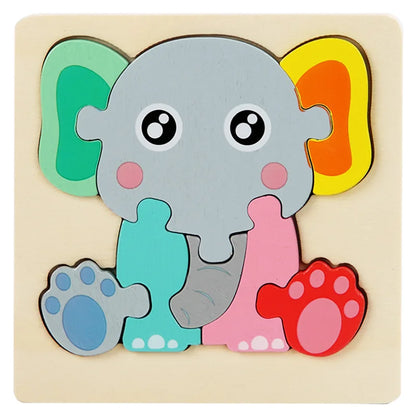 Kids Wooden 3D Animal Puzzle – Early Learning Jigsaw