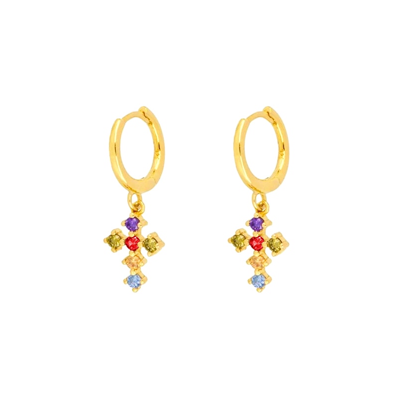 Earrings small cross for women