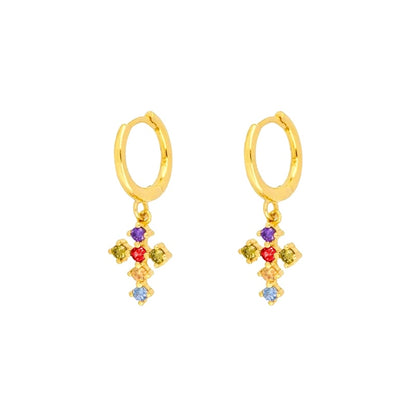 Earrings small cross for women