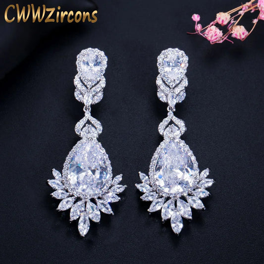 Cww Zircons Elegant Evening Earrings