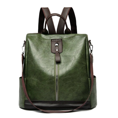 Women’s Anti-Theft PU Leather Travel Backpack