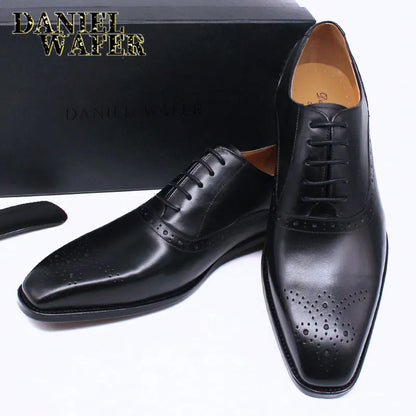 Luxury Mens Oxford Genuine Leather Shoes