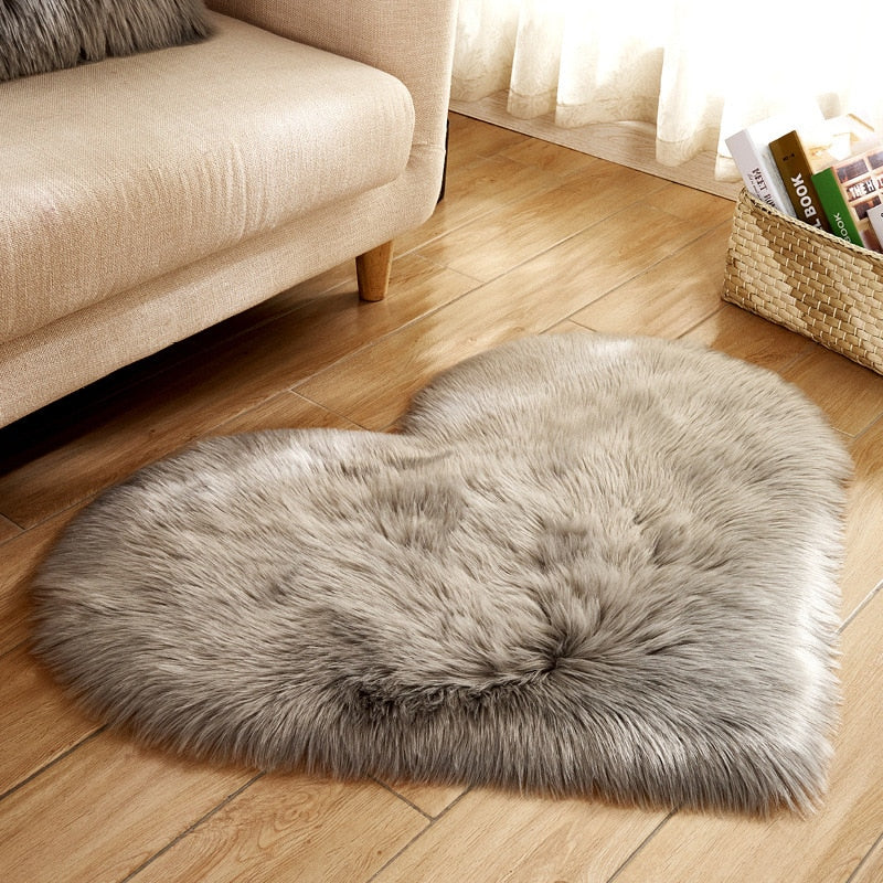 Heart Shape Fluffy Rugs  For Kids Bedroom