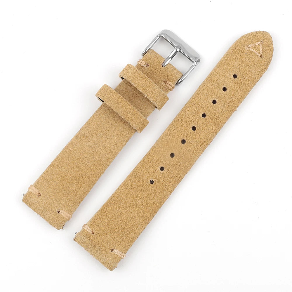 Suede Leather Watch Strap Replacement Band