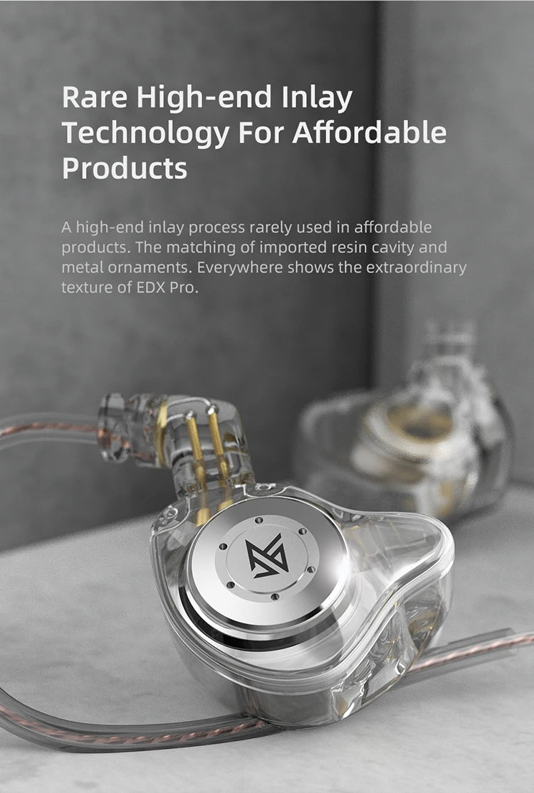 KZ EDX Pro HiFi Wired In-Ear Earphones with Detachable Cable