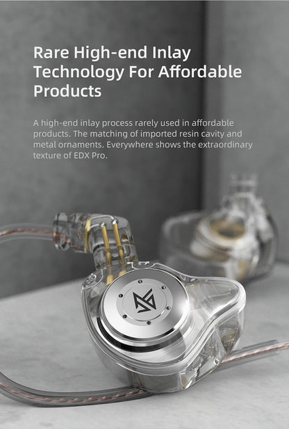KZ EDX Pro HiFi Wired In-Ear Earphones with Detachable Cable
