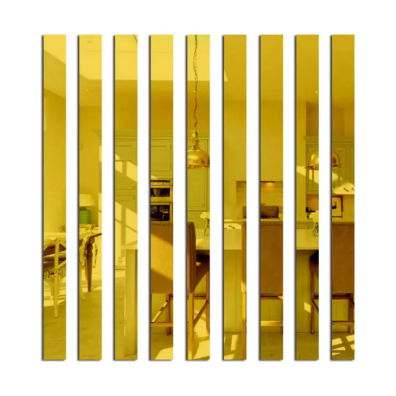 Acrylic Mirror Wall Strips Set