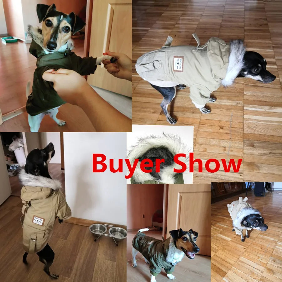 Warm Cotton Winter Dog Jacket Hoodie