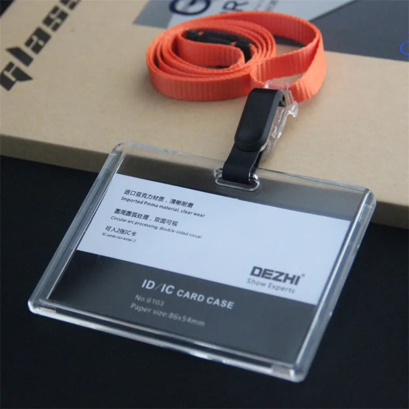 Retractable ID Badge Holder with Card Sleeve