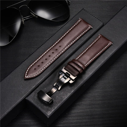 Genuine Calfskin Leather Watchband 18mm 20mm 22mm 24mm