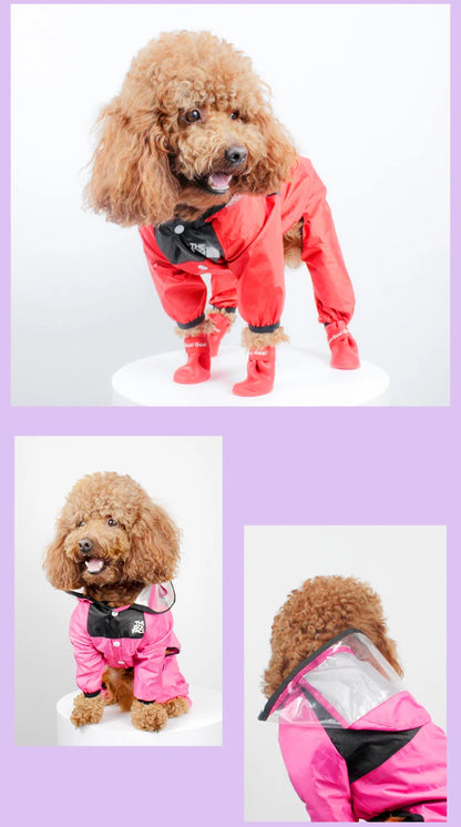 Waterproof Dog Raincoat Jumpsuit
