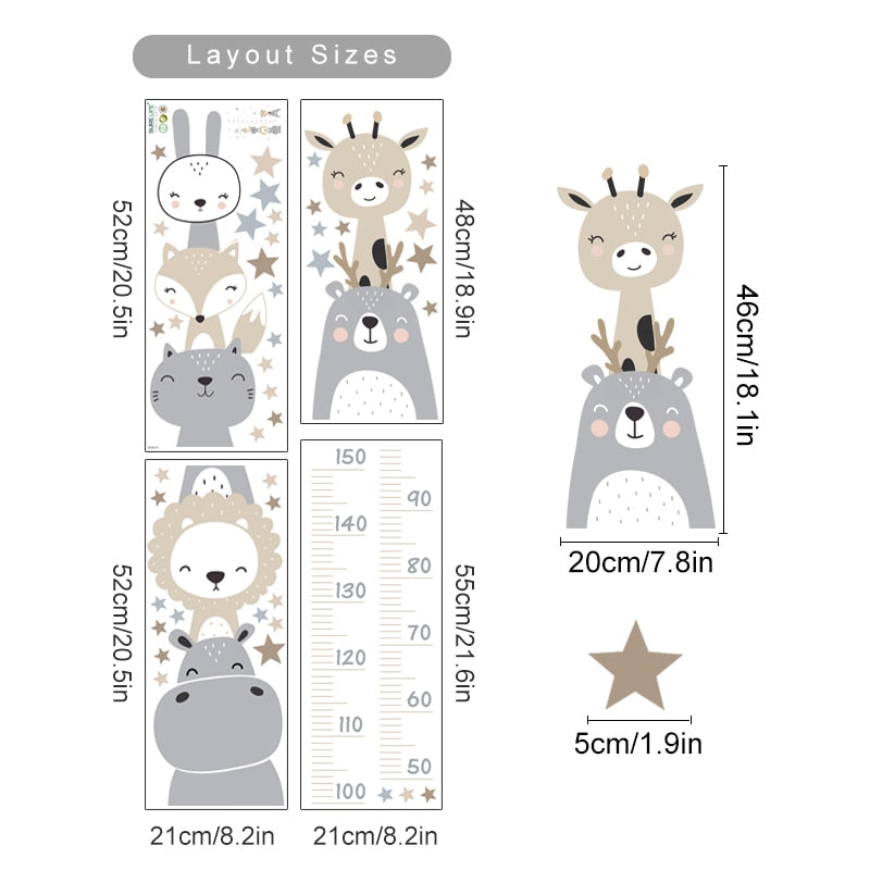 Cartoon Baby Height Measurement