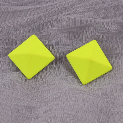 Geometry Neon Round Square Acrylic Earrings