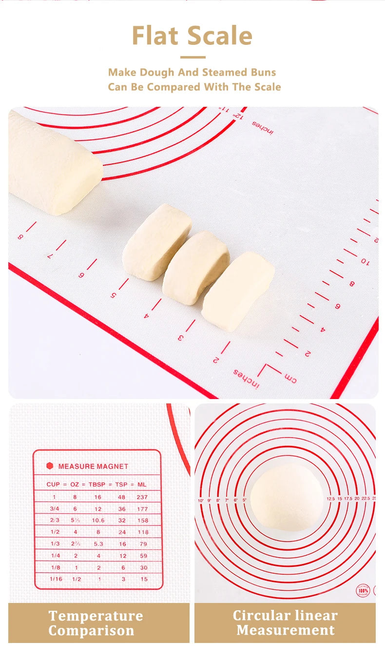 Fiberglass Silicone Baking Mat with Measurement Guide