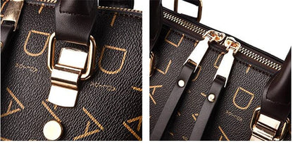 Large PU Leather Monogram Tote Handbag