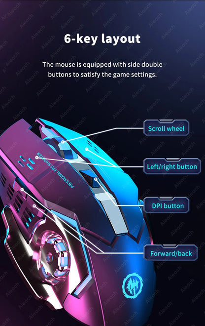 Dual-Mode Wireless RGB Computer Mouse