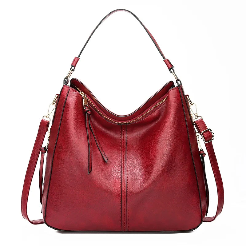 Women’s Vintage PU Leather Shoulder Tote & Crossbody Bag
