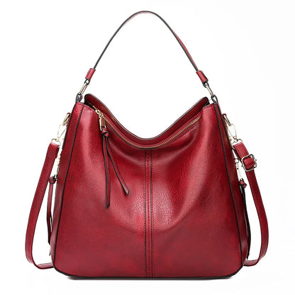 Women’s Vintage PU Leather Shoulder Tote & Crossbody Bag