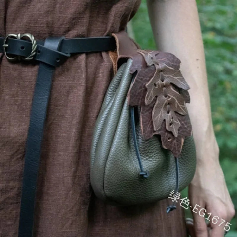 Medieval Leaf Belt Waist Pouch