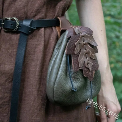 Medieval Leaf Belt Waist Pouch