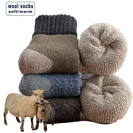 5-Pair Men’s Thick Winter Wool Blend Socks