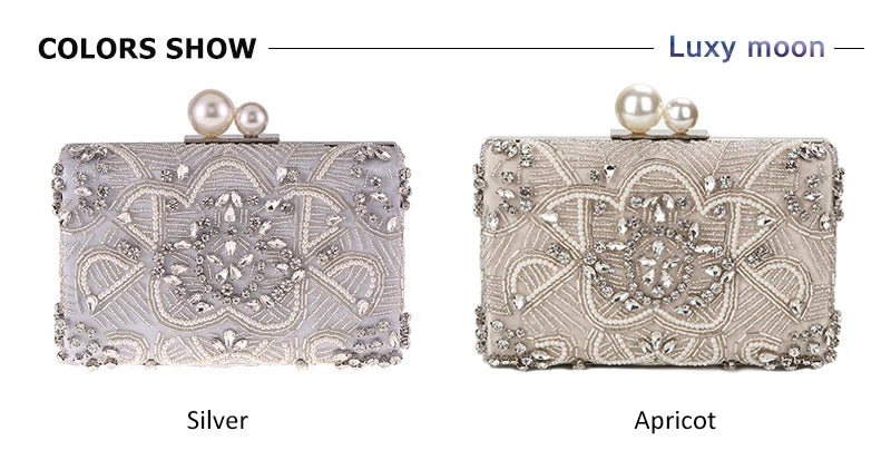 Beaded Crystal Wedding Clutch Bag