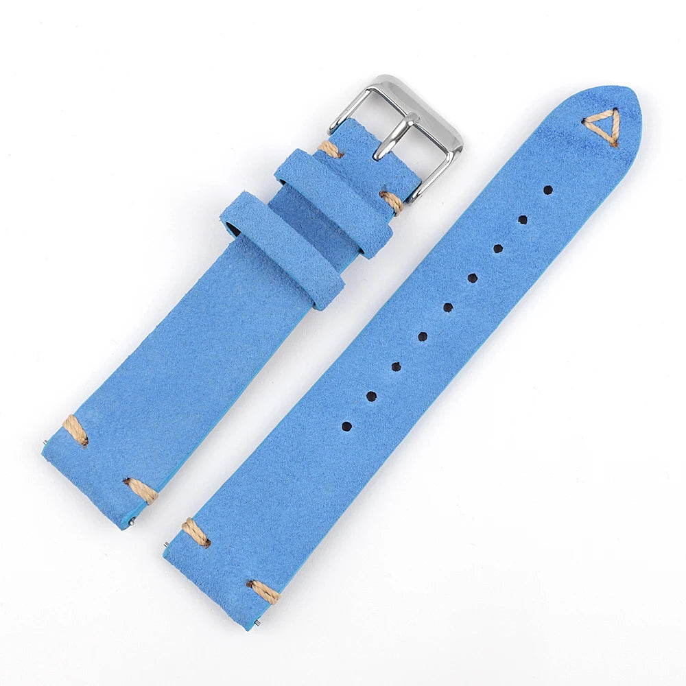 Suede Leather Watch Strap Replacement Band