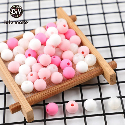 9mm 50pc Silicone Beads For Making Necklace