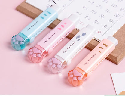Retractable Cat Claw Pencil Eraser