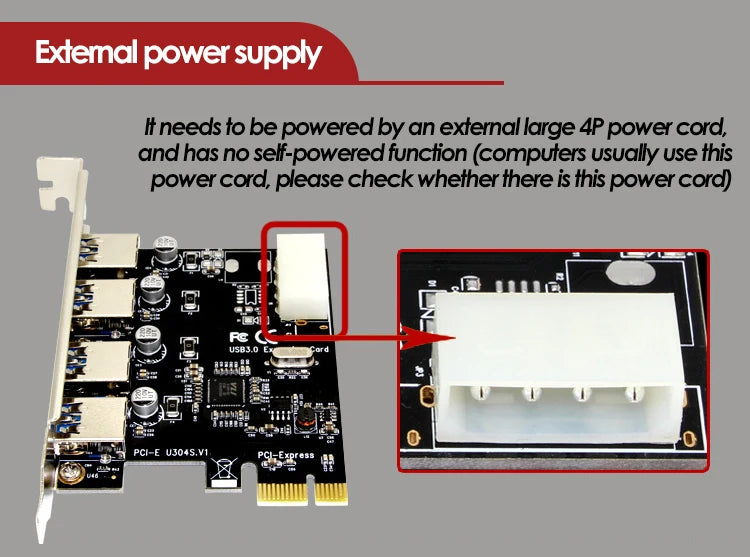 PCI Express to 4-Port USB 3.0 Expansion Adapter
