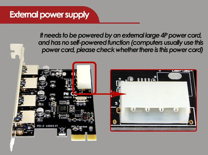 PCI Express to 4-Port USB 3.0 Expansion Adapter