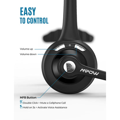 1/2 Pack Mpow Wireless Bluetooth Headphones With Microphone